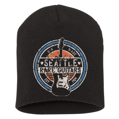 Seattle Rock And Roll Guitar Player Souvenirs Short Acrylic Beanie