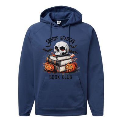 Spooky Reader Book Club Halloween Book Lover Bookworm Performance Fleece Hoodie