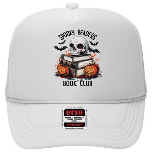 Spooky Reader Book Club Halloween Book Lover Bookworm High Crown Mesh Back Trucker Hat