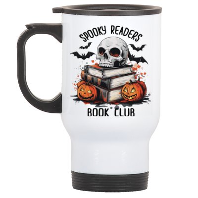 Spooky Reader Book Club Halloween Book Lover Bookworm Stainless Steel Travel Mug