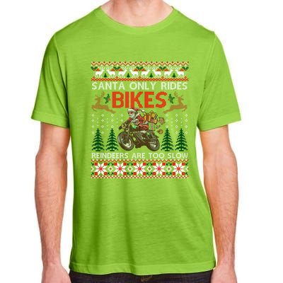 Santa Rides Bikes Christmas Motorcycle Ugly Xmas Sweater Meaningful Gift Adult ChromaSoft Performance T-Shirt