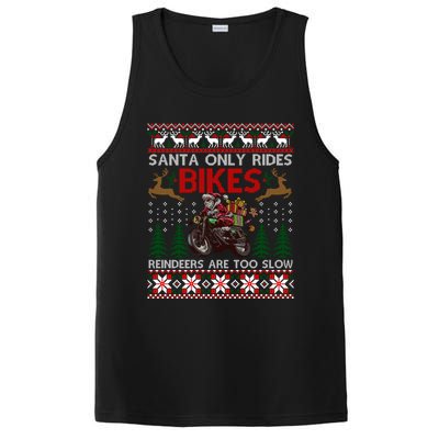 Santa Rides Bikes Christmas Motorcycle Ugly Xmas Sweater Meaningful Gift PosiCharge Competitor Tank