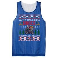 Santa Rides Bikes Christmas Motorcycle Ugly Xmas Sweater Meaningful Gift Mesh Reversible Basketball Jersey Tank