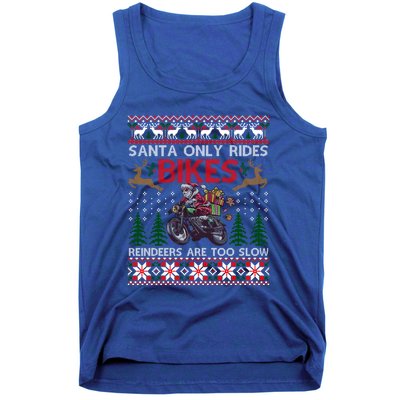 Santa Rides Bikes Christmas Motorcycle Ugly Xmas Sweater Meaningful Gift Tank Top