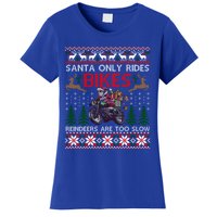 Santa Rides Bikes Christmas Motorcycle Ugly Xmas Sweater Meaningful Gift Women's T-Shirt