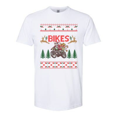 Santa Rides Bikes Christmas Motorcycle Ugly Xmas Sweater Meaningful Gift Softstyle CVC T-Shirt