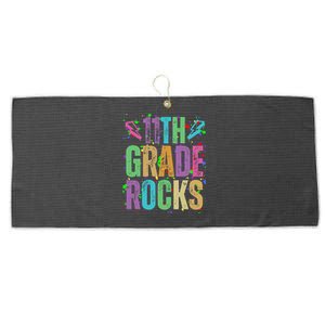 School Rocks Back To School Rockin 11th Grade Rocks Large Microfiber Waffle Golf Towel