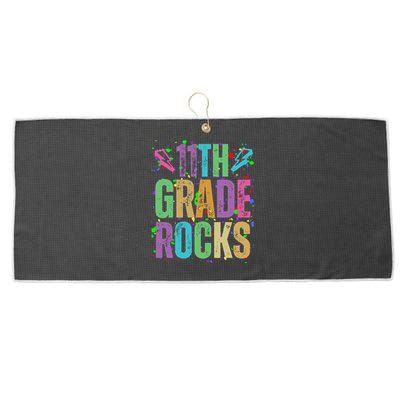 School Rocks Back To School Rockin 11th Grade Rocks Large Microfiber Waffle Golf Towel