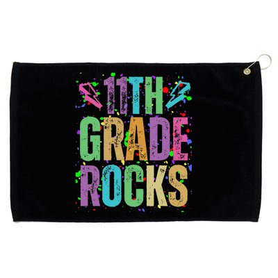 School Rocks Back To School Rockin 11th Grade Rocks Grommeted Golf Towel