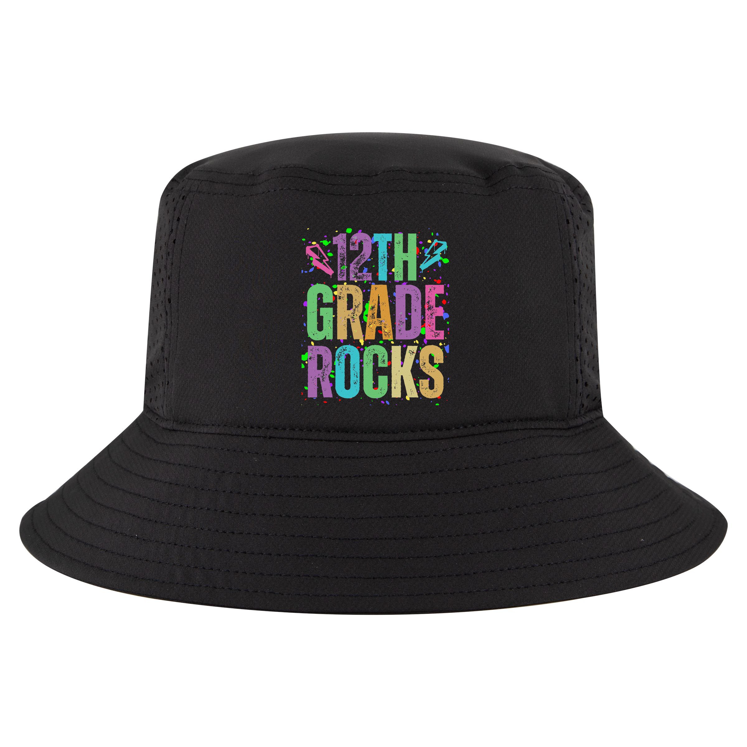 School Rocks Back To School Rockin 12th Grade Rocks Cool Comfort Performance Bucket Hat