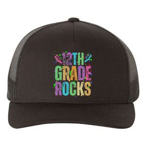 School Rocks Back To School Rockin 12th Grade Rocks Yupoong Adult 5-Panel Trucker Hat