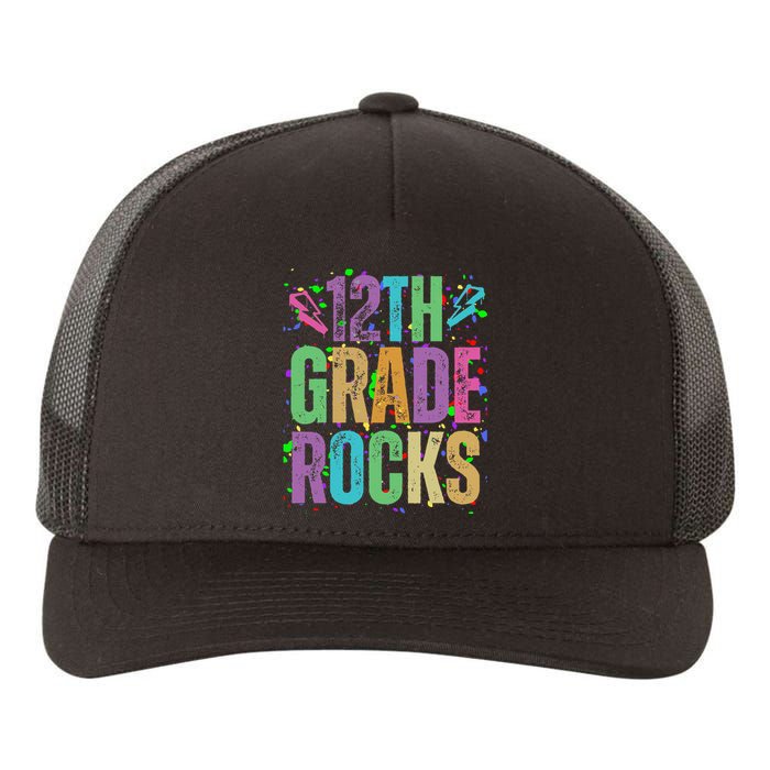 School Rocks Back To School Rockin 12th Grade Rocks Yupoong Adult 5-Panel Trucker Hat