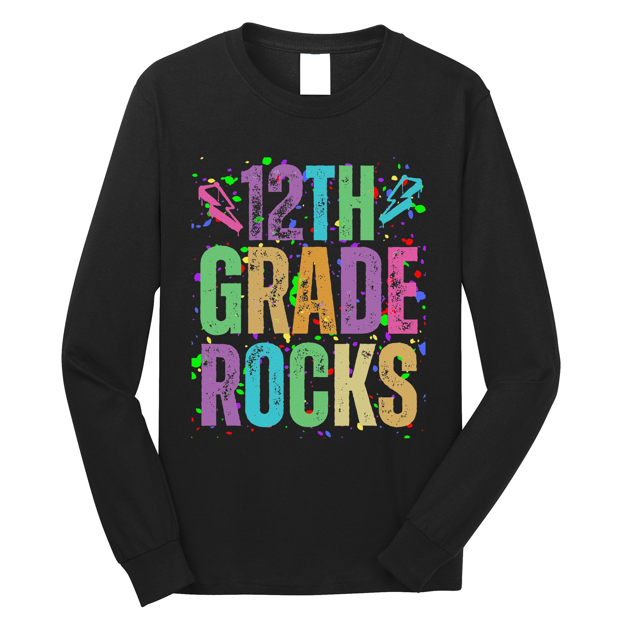 School Rocks Back To School Rockin 12th Grade Rocks Long Sleeve Shirt