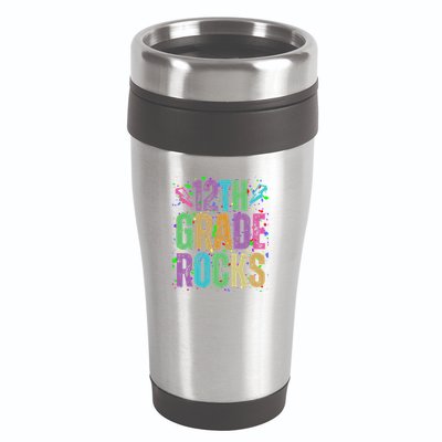 School Rocks Back To School Rockin 12th Grade Rocks 16oz Travel Tumbler