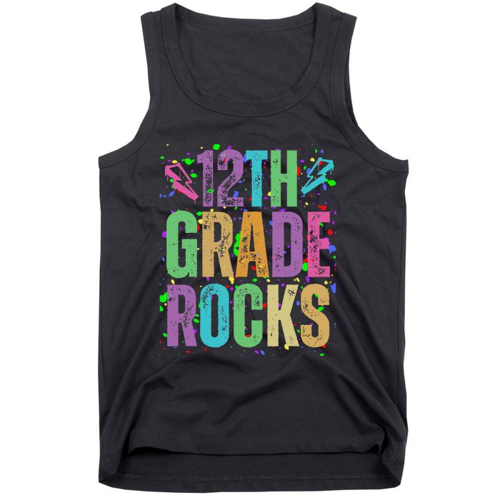 School Rocks Back To School Rockin 12th Grade Rocks Tank Top