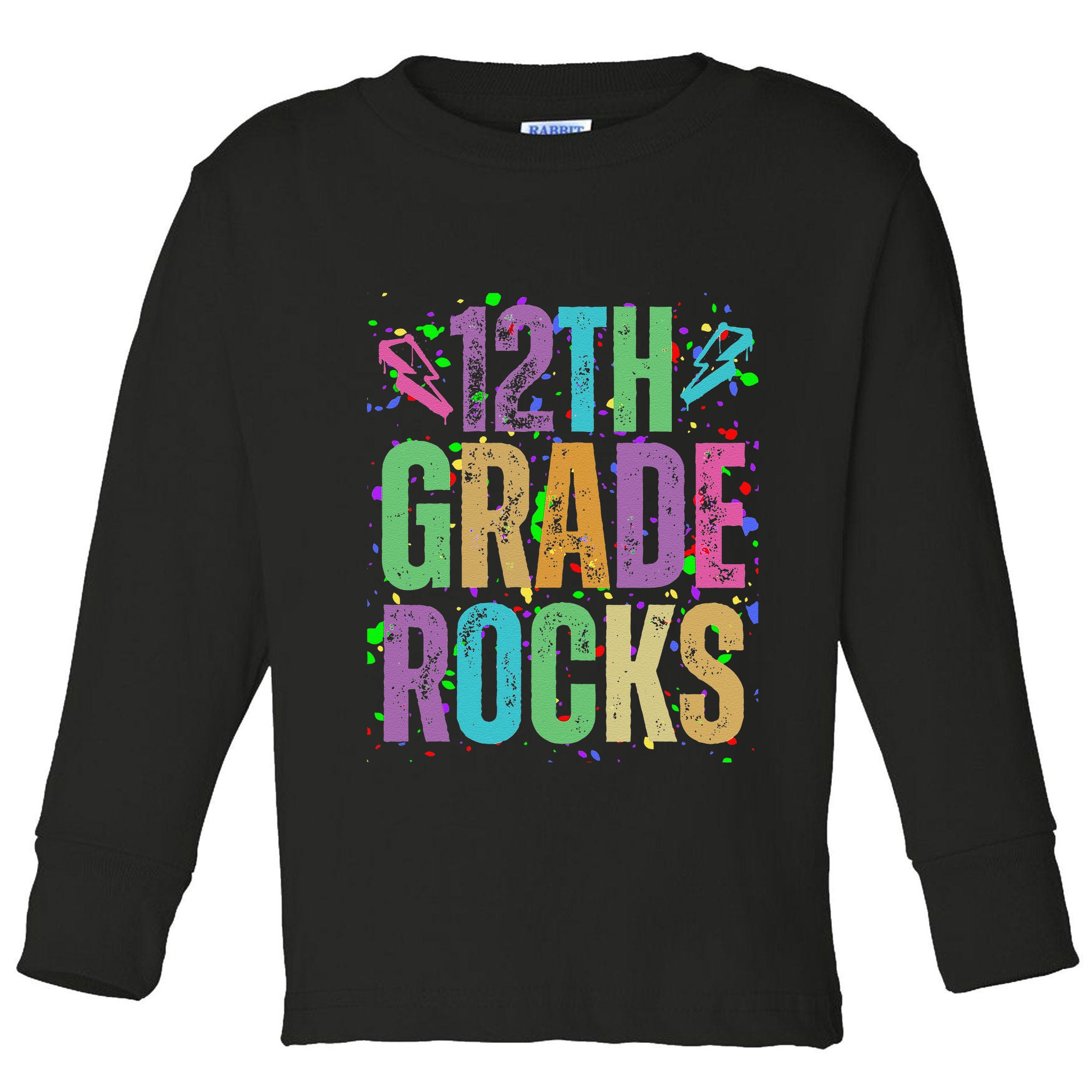 School Rocks Back To School Rockin 12th Grade Rocks Toddler Long Sleeve Shirt