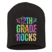 School Rocks Back To School Rockin 12th Grade Rocks Short Acrylic Beanie