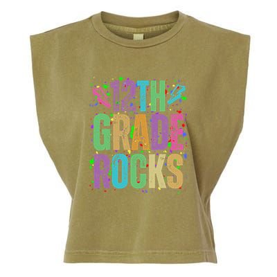 School Rocks Back To School Rockin 12th Grade Rocks Garment-Dyed Women's Muscle Tee