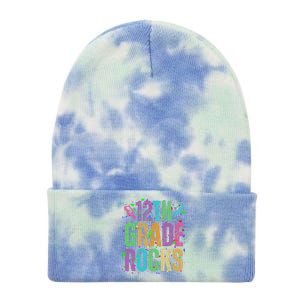 School Rocks Back To School Rockin 12th Grade Rocks Tie Dye 12in Knit Beanie