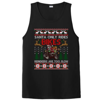 Santa Rides Bikes Christmas Motorcycle Ugly Xmas Cute Gift PosiCharge Competitor Tank