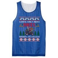 Santa Rides Bikes Christmas Motorcycle Ugly Xmas Cute Gift Mesh Reversible Basketball Jersey Tank