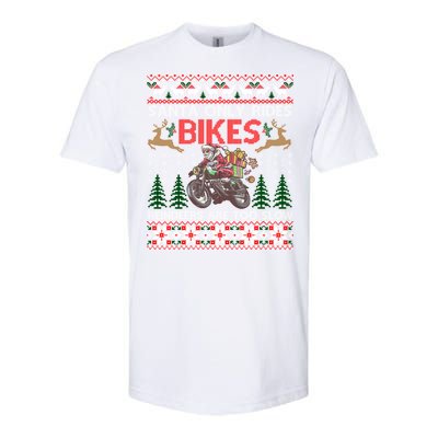 Santa Rides Bikes Christmas Motorcycle Ugly Xmas Cute Gift Softstyle CVC T-Shirt