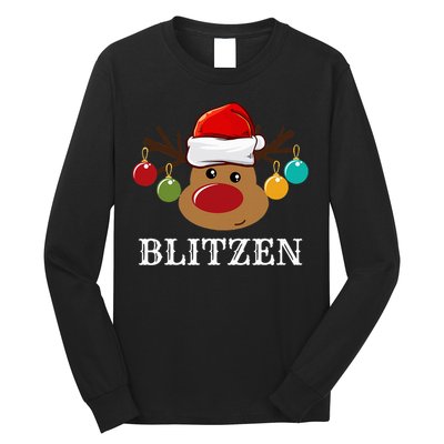 Santa Reindeer Blitzen Xmas Group Costume Long Sleeve Shirt