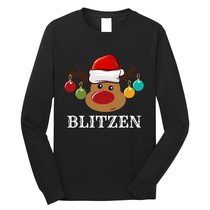 Santa Reindeer Blitzen Xmas Group Costume Long Sleeve Shirt