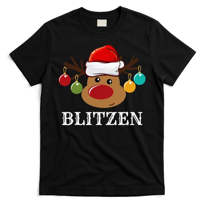 Santa Reindeer Blitzen Xmas Group Costume T-Shirt