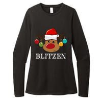 Santa Reindeer Blitzen Xmas Group Costume Womens CVC Long Sleeve Shirt