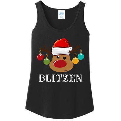 Santa Reindeer Blitzen Xmas Group Costume Ladies Essential Tank