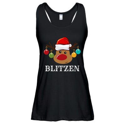 Santa Reindeer Blitzen Xmas Group Costume Ladies Essential Flowy Tank