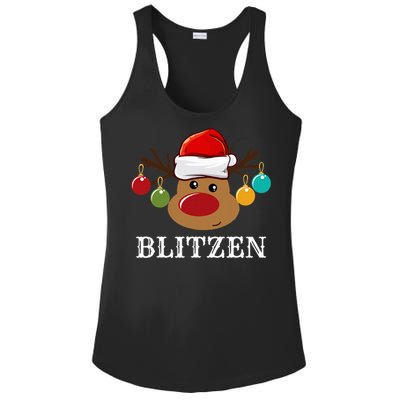 Santa Reindeer Blitzen Xmas Group Costume Ladies PosiCharge Competitor Racerback Tank