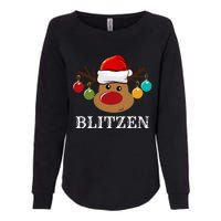 Santa Reindeer Blitzen Xmas Group Costume Womens California Wash Sweatshirt