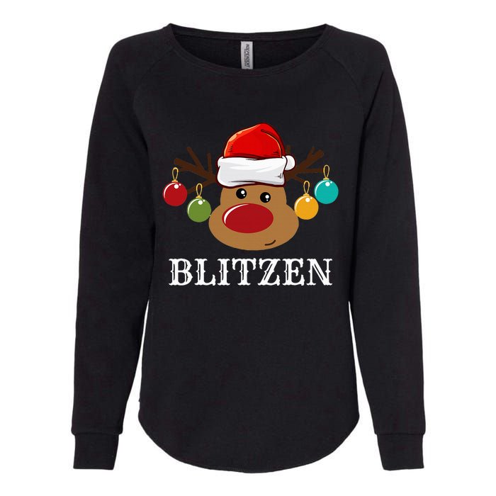 Santa Reindeer Blitzen Xmas Group Costume Womens California Wash Sweatshirt