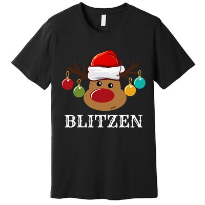 Santa Reindeer Blitzen Xmas Group Costume Premium T-Shirt