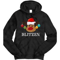 Santa Reindeer Blitzen Xmas Group Costume Tie Dye Hoodie