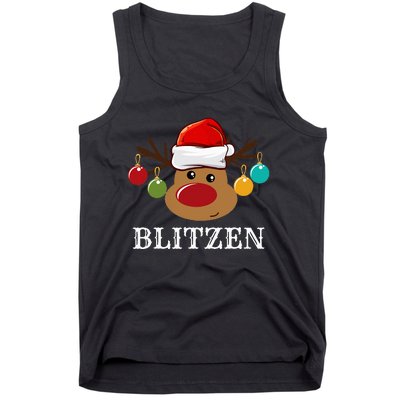 Santa Reindeer Blitzen Xmas Group Costume Tank Top