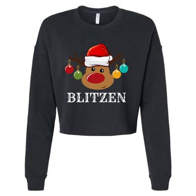 Santa Reindeer Blitzen Xmas Group Costume Cropped Pullover Crew