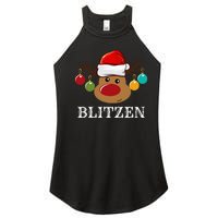 Santa Reindeer Blitzen Xmas Group Costume Women's Perfect Tri Rocker Tank