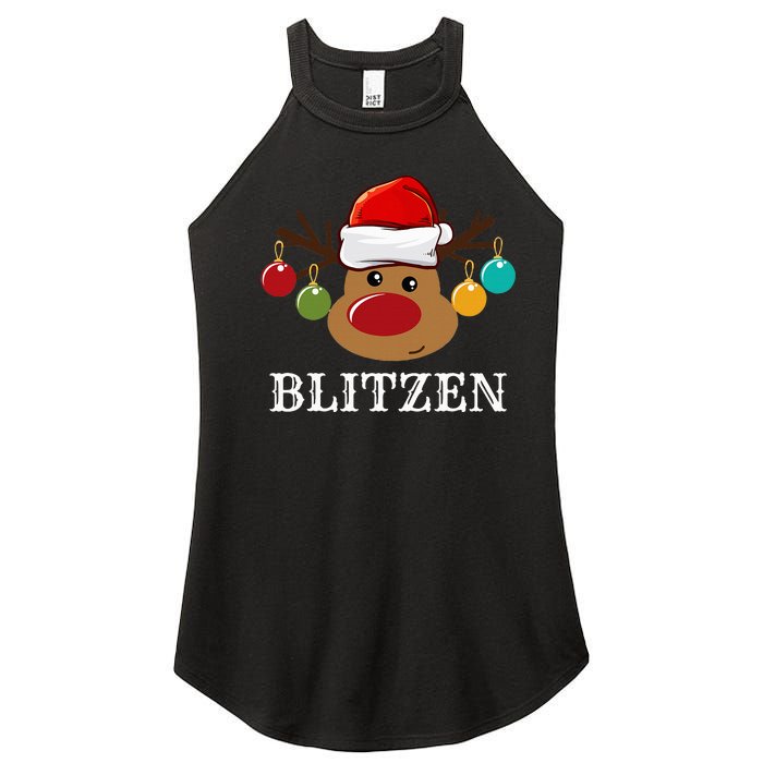 Santa Reindeer Blitzen Xmas Group Costume Women's Perfect Tri Rocker Tank