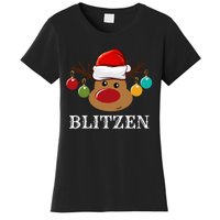 Santa Reindeer Blitzen Xmas Group Costume Women's T-Shirt