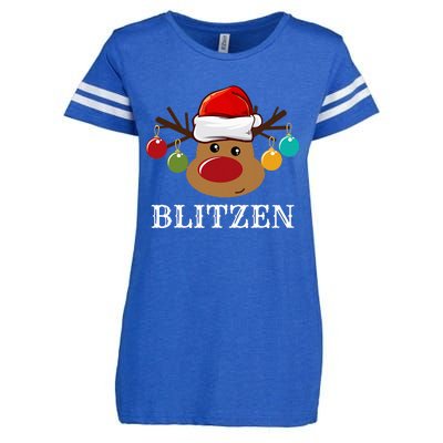 Santa Reindeer Blitzen Xmas Group Costume Enza Ladies Jersey Football T-Shirt