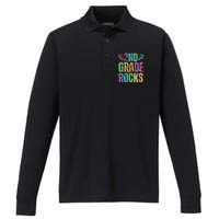 School Rocks Back To School Rockin 2nd Grade Rocks Performance Long Sleeve Polo