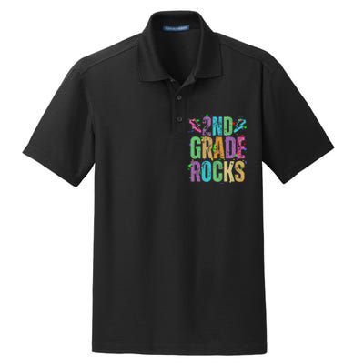 School Rocks Back To School Rockin 2nd Grade Rocks Dry Zone Grid Polo