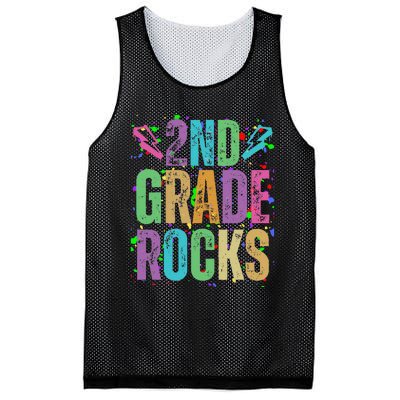 School Rocks Back To School Rockin 2nd Grade Rocks Mesh Reversible Basketball Jersey Tank