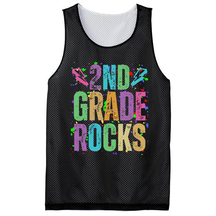 School Rocks Back To School Rockin 2nd Grade Rocks Mesh Reversible Basketball Jersey Tank