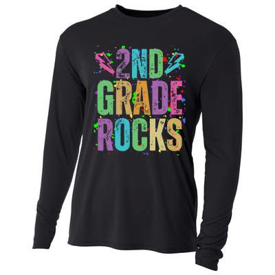 School Rocks Back To School Rockin 2nd Grade Rocks Cooling Performance Long Sleeve Crew