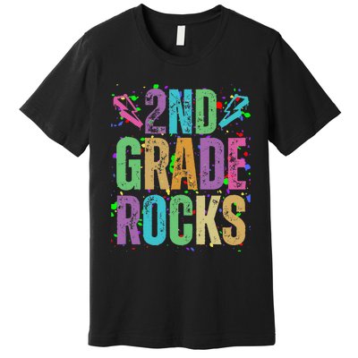 School Rocks Back To School Rockin 2nd Grade Rocks Premium T-Shirt