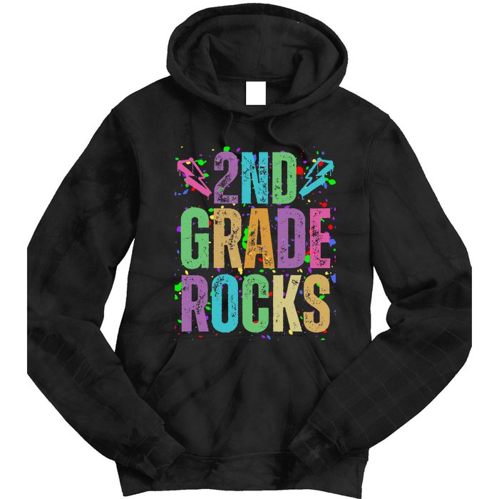 School Rocks Back To School Rockin 2nd Grade Rocks Tie Dye Hoodie